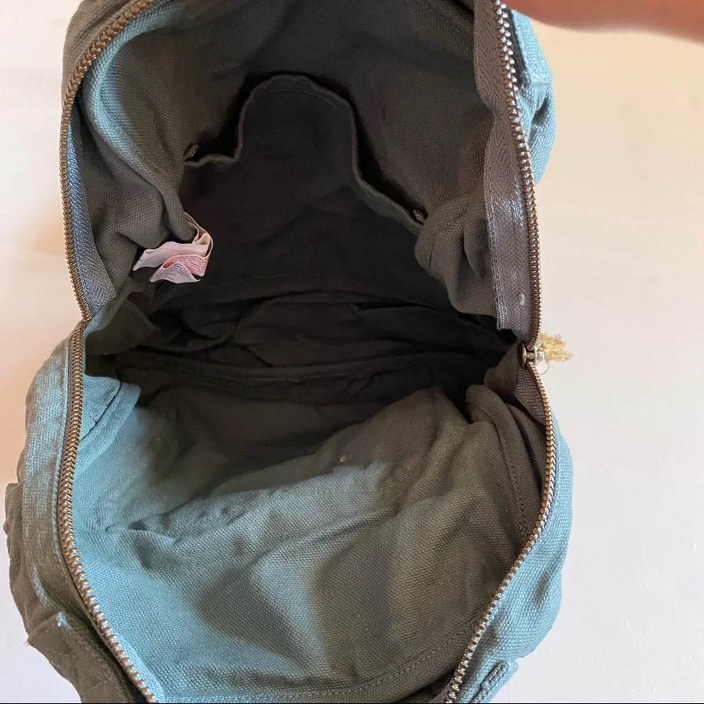 Numero 74 Children’s Clay Blue Backpack with Pockets and Mustard Tassels